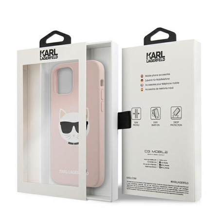 Karl Lagerfeld Choupette Head Silicone - Etui iPhone 12 Pro Max (różowy)