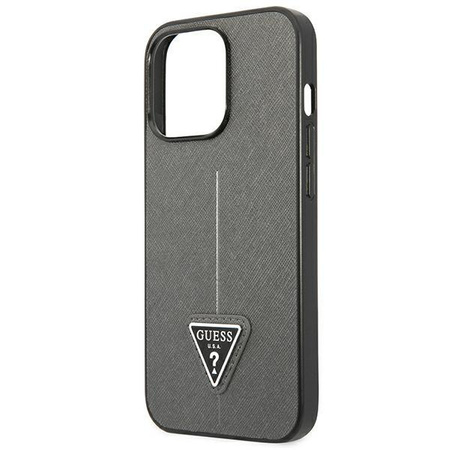Guess Saffiano Triangle Logo Case – Etui iPhone 13 Pro (srebrny)