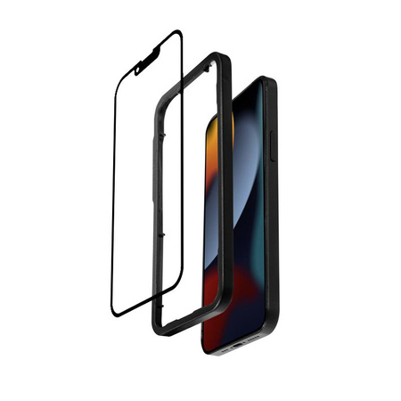 Crong 3D Armour Glass - Szkło hartowane iPhone 16e / iPhone 14 / iPhone 13 / iPhone 13 Pro + ramka instalacyjna