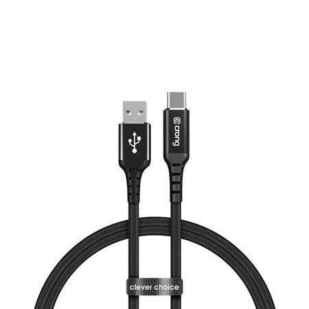 Crong Armor Link - Kabel 60W PD 3A USB-A do USB-C 150cm (czarny)