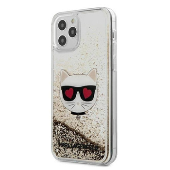 Karl Lagerfeld Liquid Glitter Choupette - Etui iPhone 12 Pro Max (złoty)