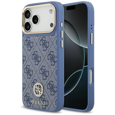 Guess 4G Strass Logo MagSafe - Etui iPhone 17 Pro Max (niebieski)