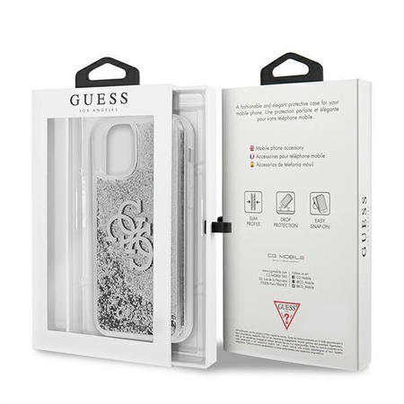 Guess Liquid Glitter 4G Big Logo - Etui iPhone 11 (srebrny)
