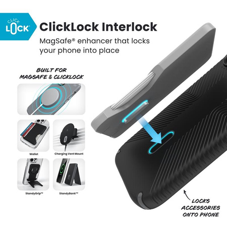 Speck Presidio2 Grip ClickLock & MagSafe - Etui iPhone 17 (Black / Slate Grey / White)
