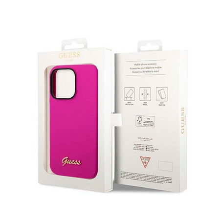 Guess Silicone Vintage - Etui iPhone 14 Pro Max (fuksja)