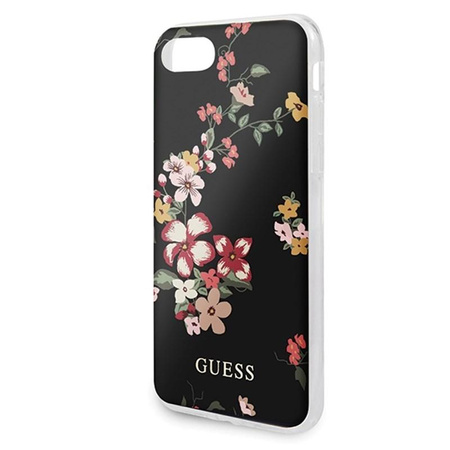 Guess Flower Shiny Collection N4 - Etui iPhone SE 2020 / 8 / 7 (Black)