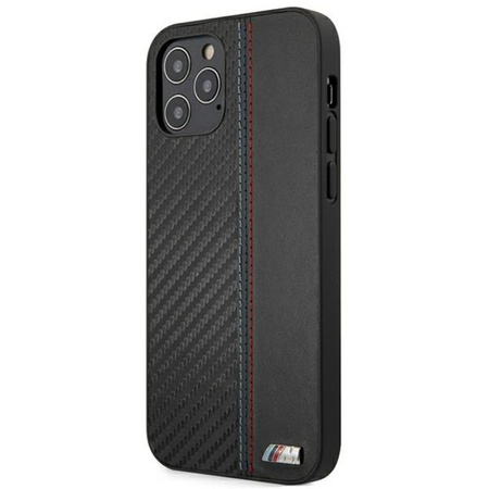 BMW Carbon Tricolor - Etui iPhone 12 Pro Max (czarny)