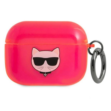 Karl Lagerfeld Choupette Head - Etui Airpods Pro (fluo różowy)