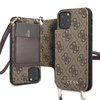 Guess 4G Crossbody - Etui z kieszeniami na karty i odpinaną smyczką iPhone 11 Pro (Brown)