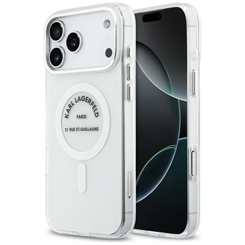Karl Lagerfeld IML Karl RSG Logo MagSafe - Etui iPhone 17 Pro Max (przezroczysty)