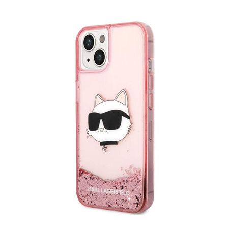 Karl Lagerfeld Liquid Glitter NFT Choupette Head - Etui iPhone 14 (różowy)