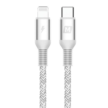 Momax Elite link - Przewód z USB-C (Power Delivery Fast Charging 3A) na Lightning MFi 1,2 m (Silver)