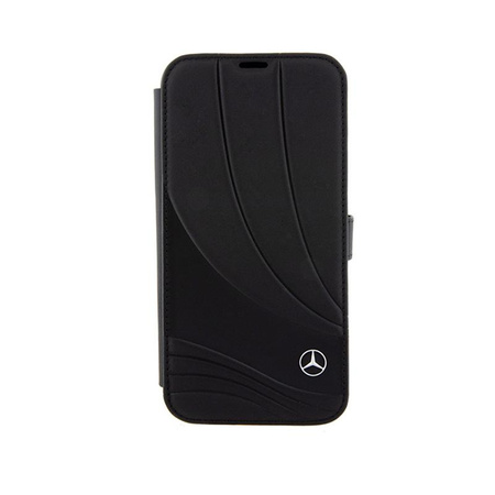 Mercedes Booktype Leather Wave Pattern - Etui iPhone 15 (czarny)