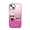 Karl Lagerfeld Gradient Ikonik Karl & Choupette - Etui iPhone 14 (różowy)